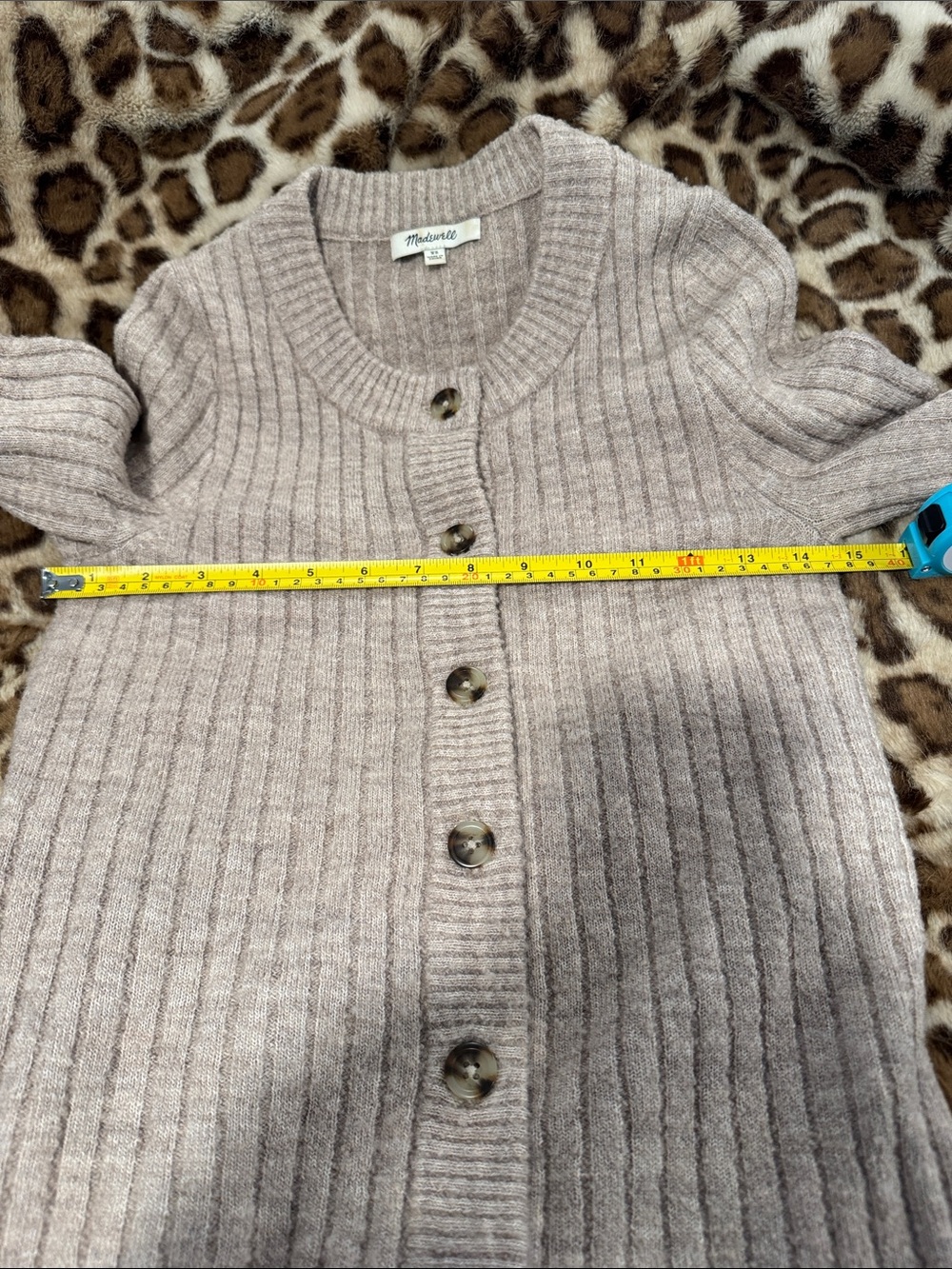 Madewell Ribbed Knit Cardigan in Cream - Picture 4 of 6